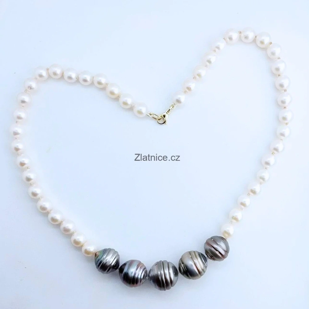 DIANA náhrdelník s tahitskými a Akoya perlami