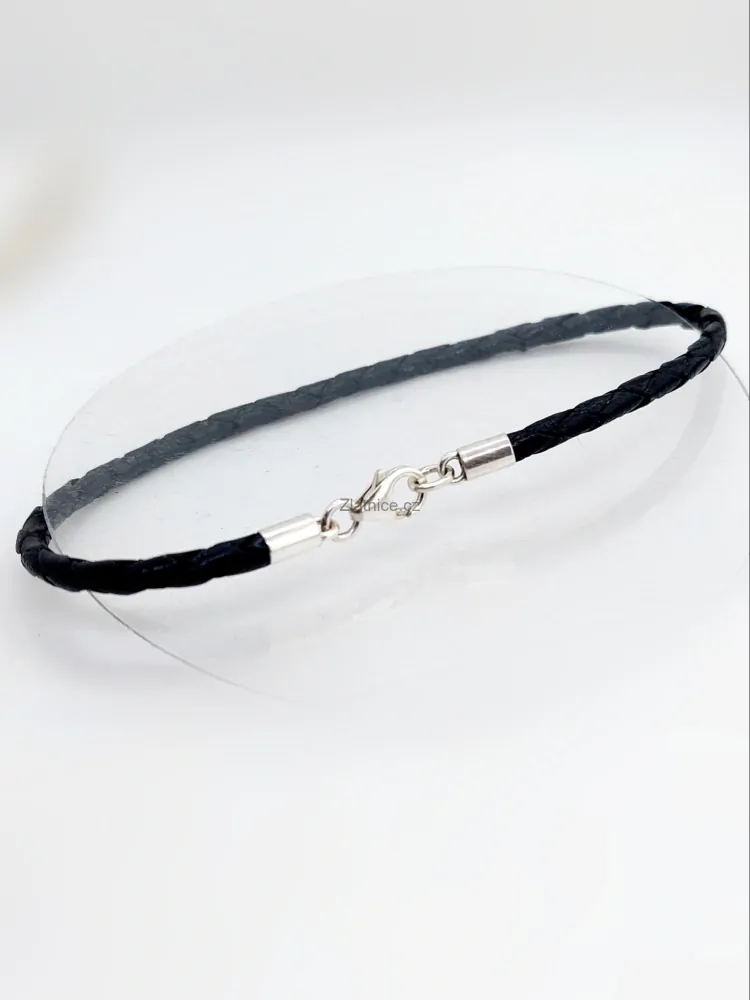 Pánský kožený náramek Ag 0,35mm