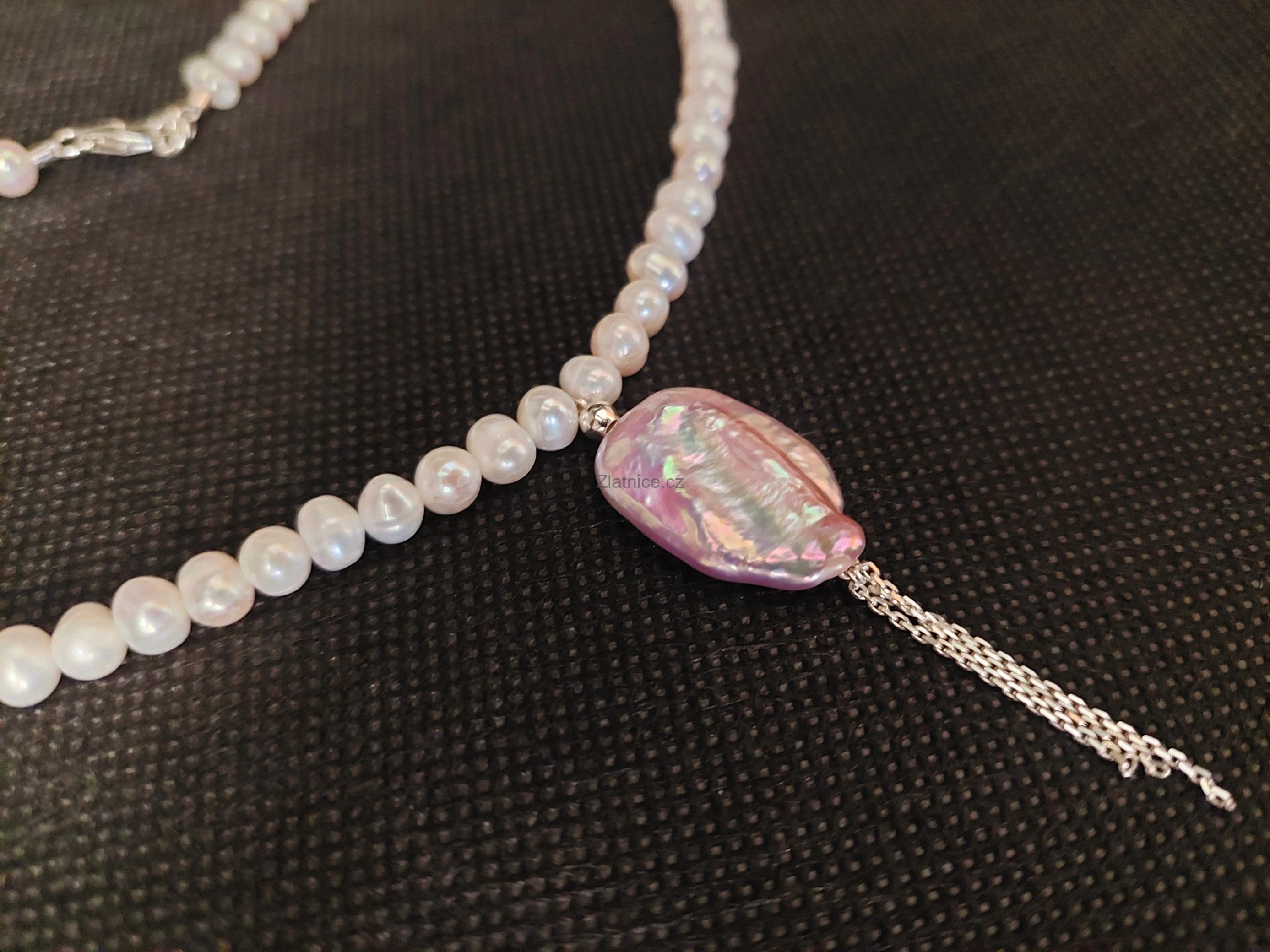 "CACO" Modelový náhrdelník sladkovodní perly, Ag