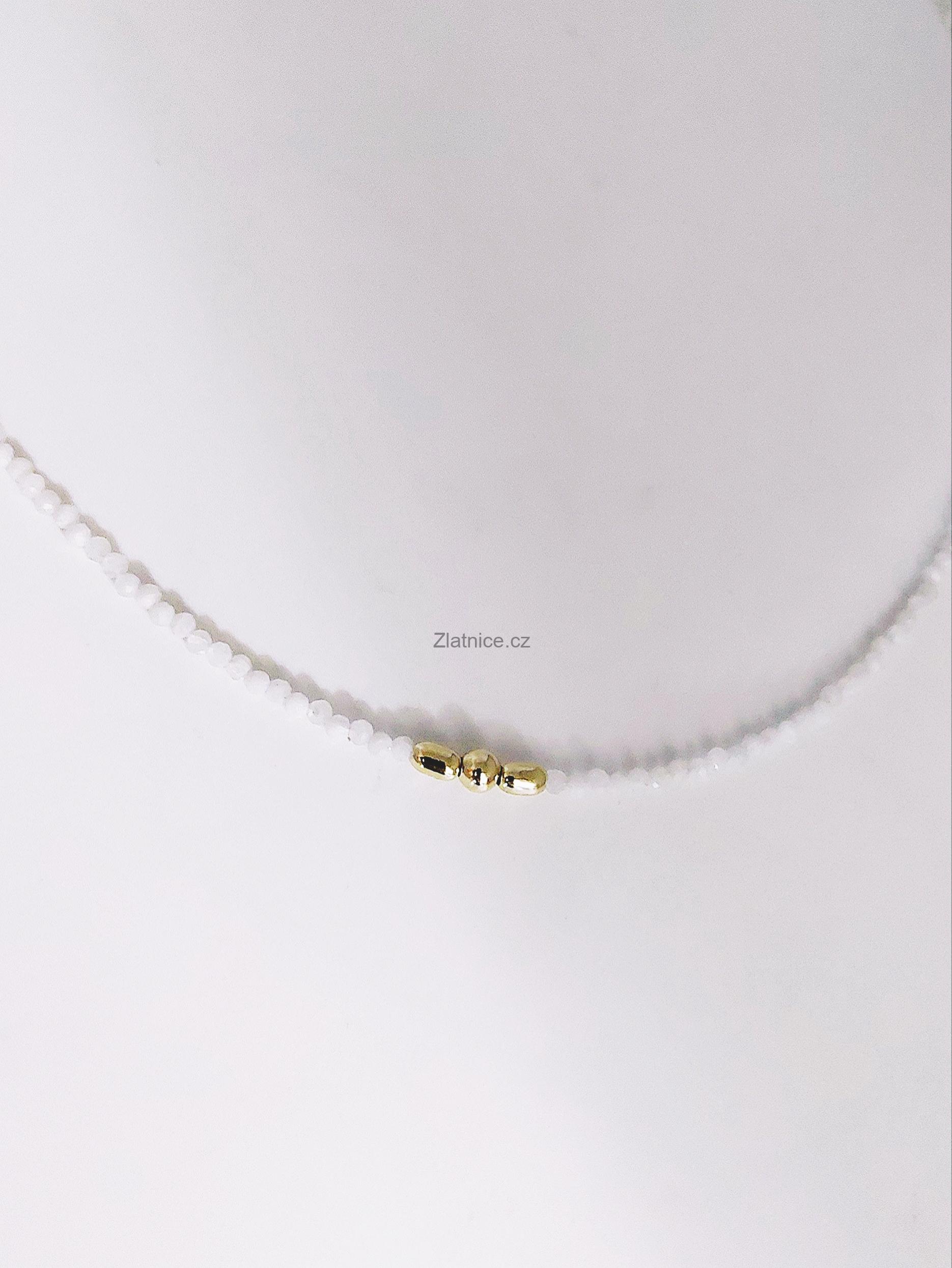 "MOON" náhrdelník s měsíčním kamenem ve zlatě 14Kt