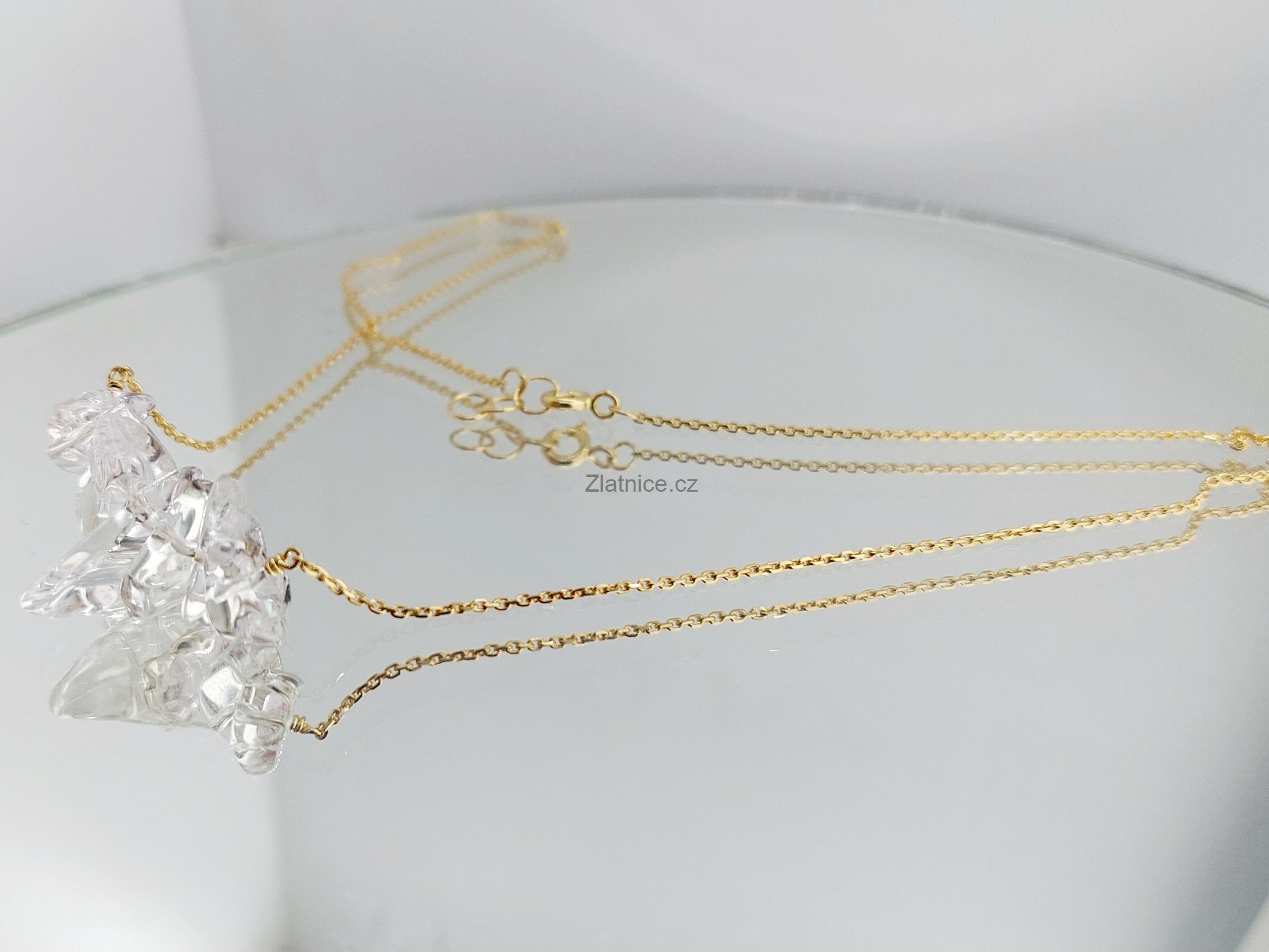 ROSA náhrdelník křišťál Sibiř, Ag pozlacené 14Kt