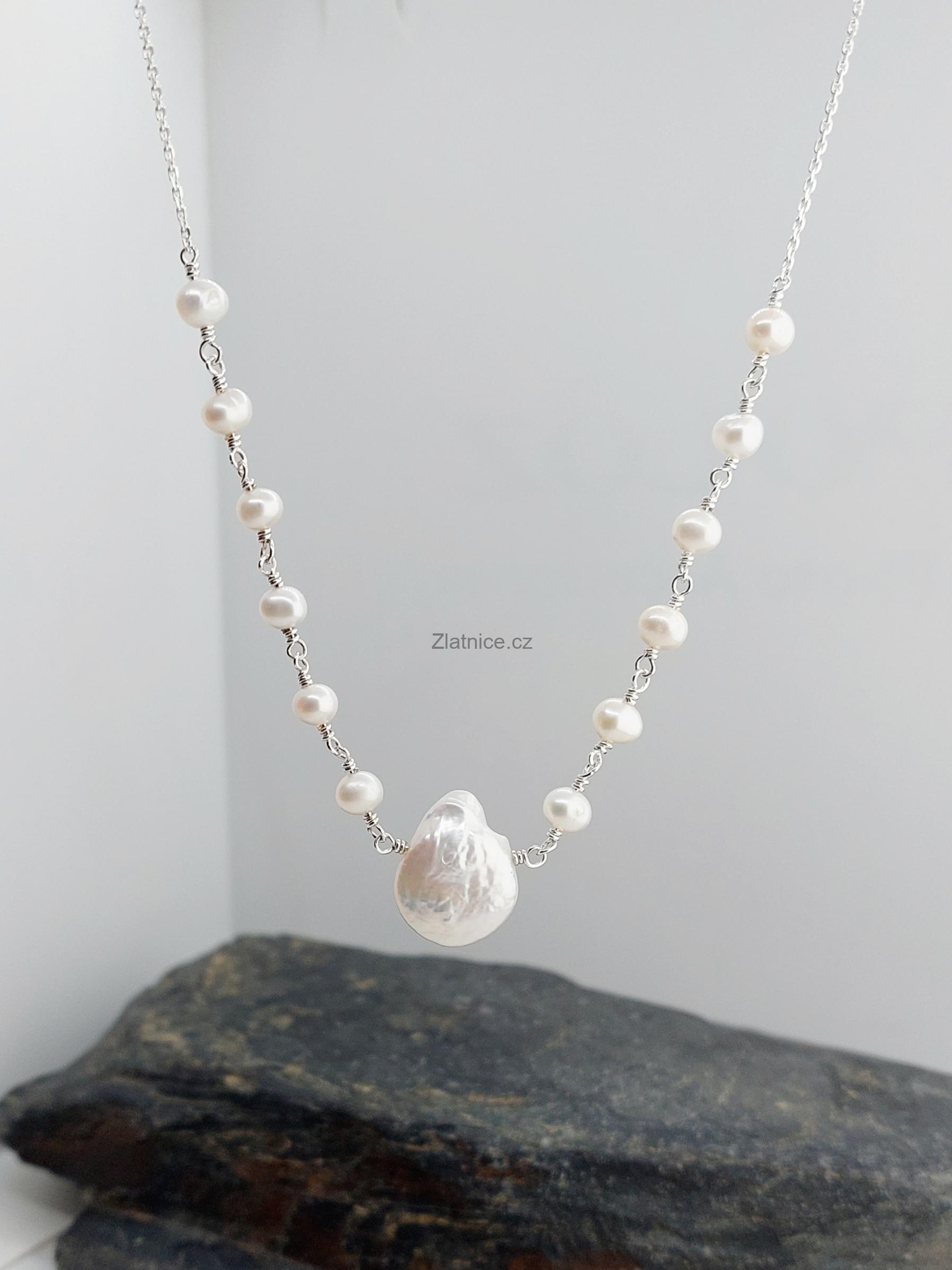 ROSSA - náhrdelník sladkovodní perly, Ag