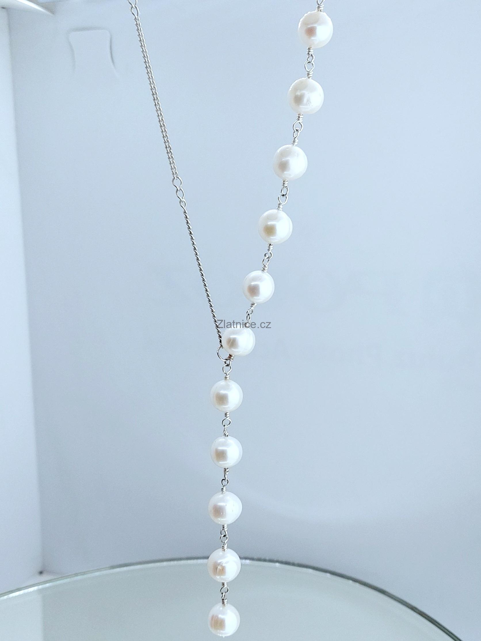 "BIBI" ART náhrdelník perly, Ag