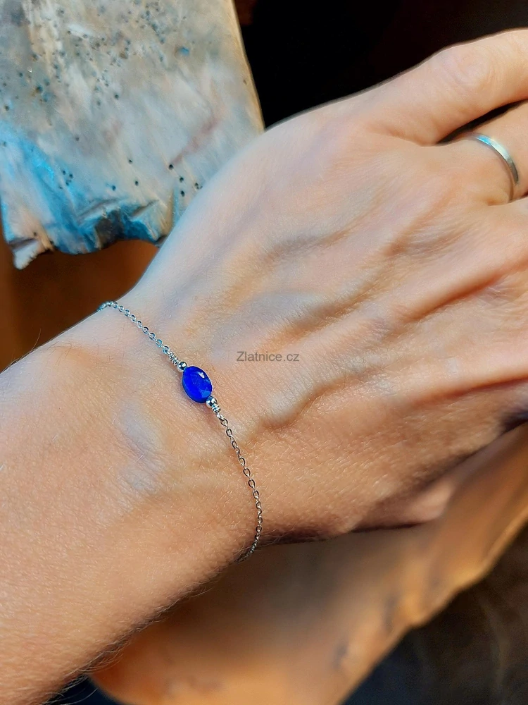 "AMA" Modelový náramek lápis lazuli, Ag