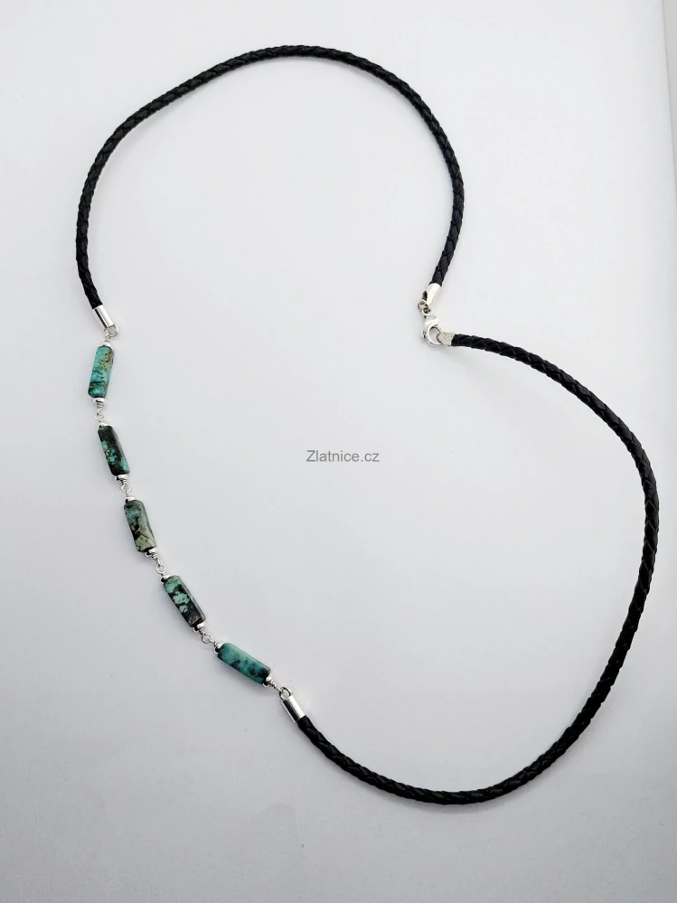 "DEG" Modelový Ag náhrdelník africký tyrkys