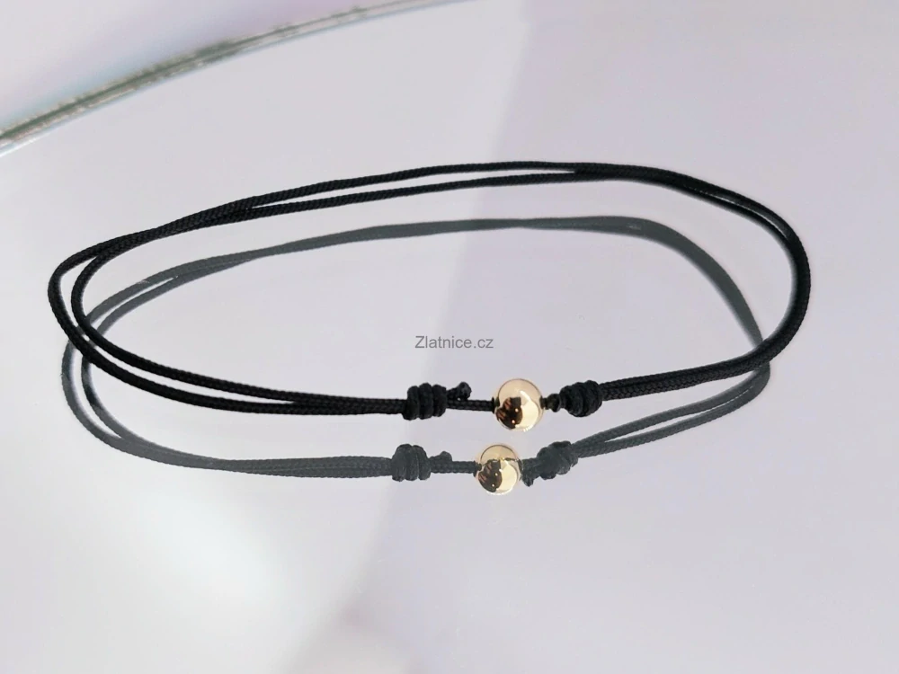 "JILI" náramek s kuličkou 0,4 cm - žluté 14Kt Au