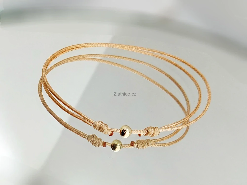 "JILI" náramek s kuličkou 0,4 cm - žluté 14Kt Au