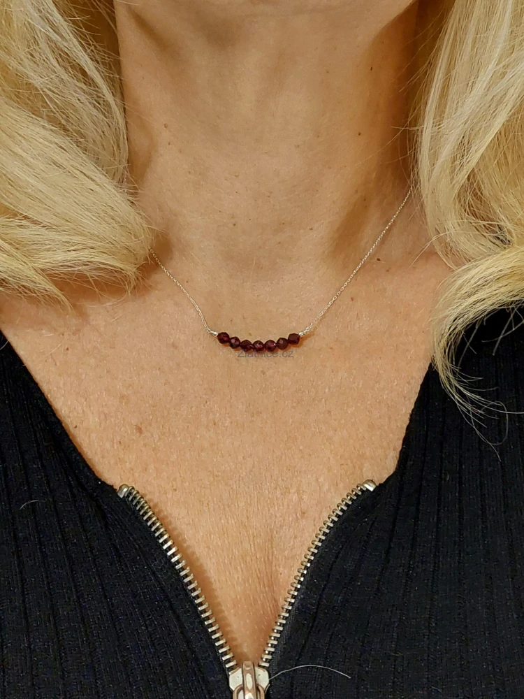 Řetízek s brazilským granátem, Ag 925 délka 40cm