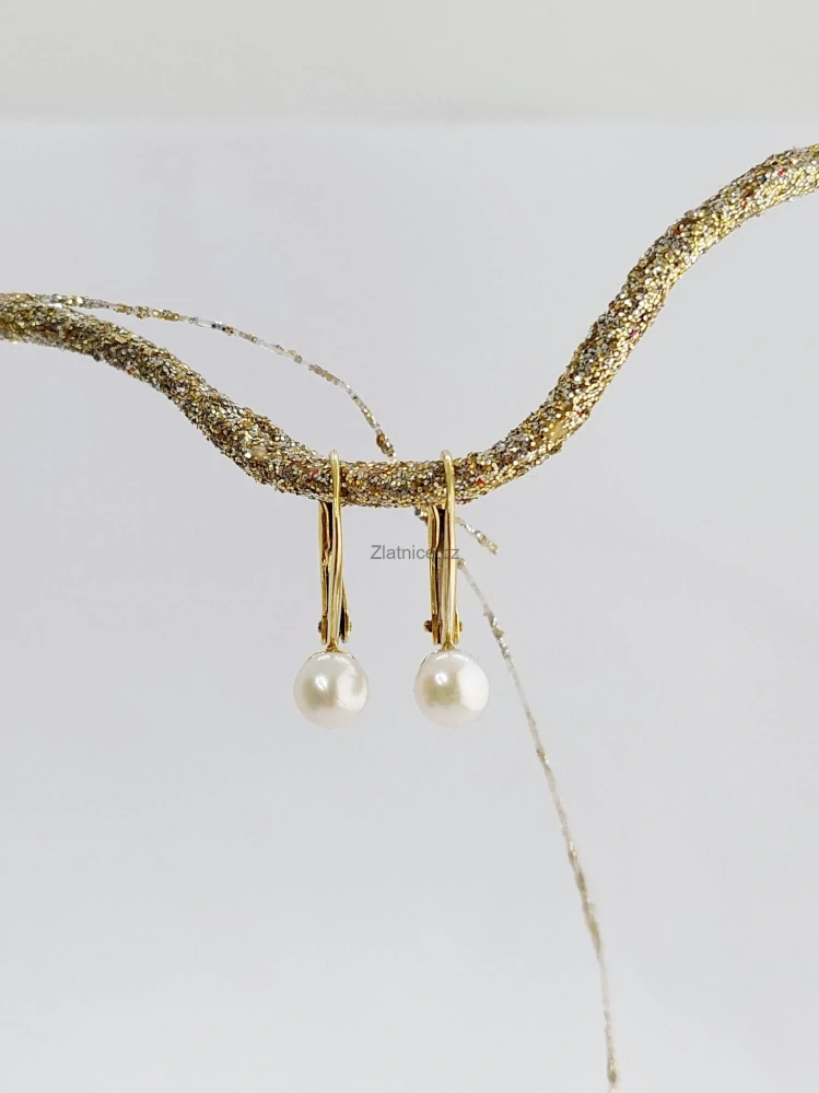 Náušnice "EV" se slad.výběrovými perlami AAA, Ag