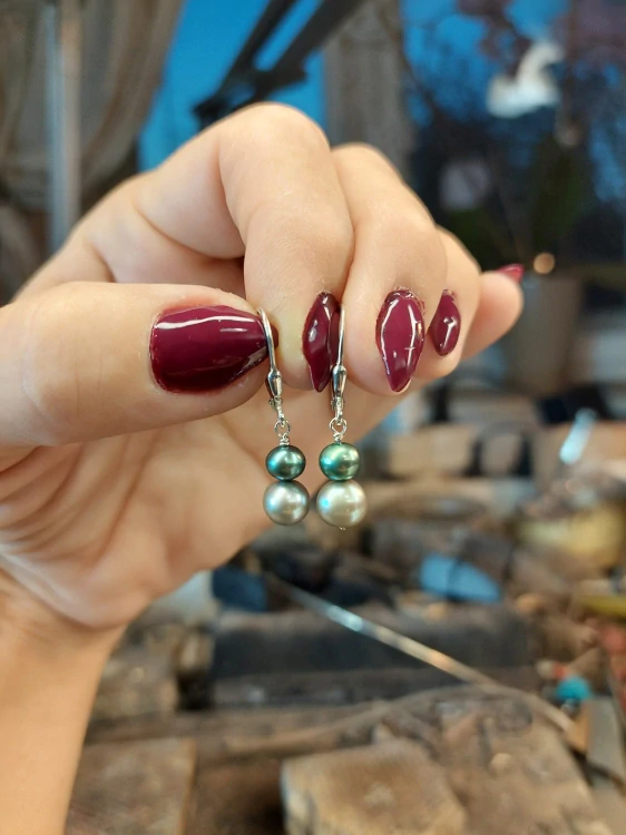 Náušnice "COUNTRY" stříbrné s perlami