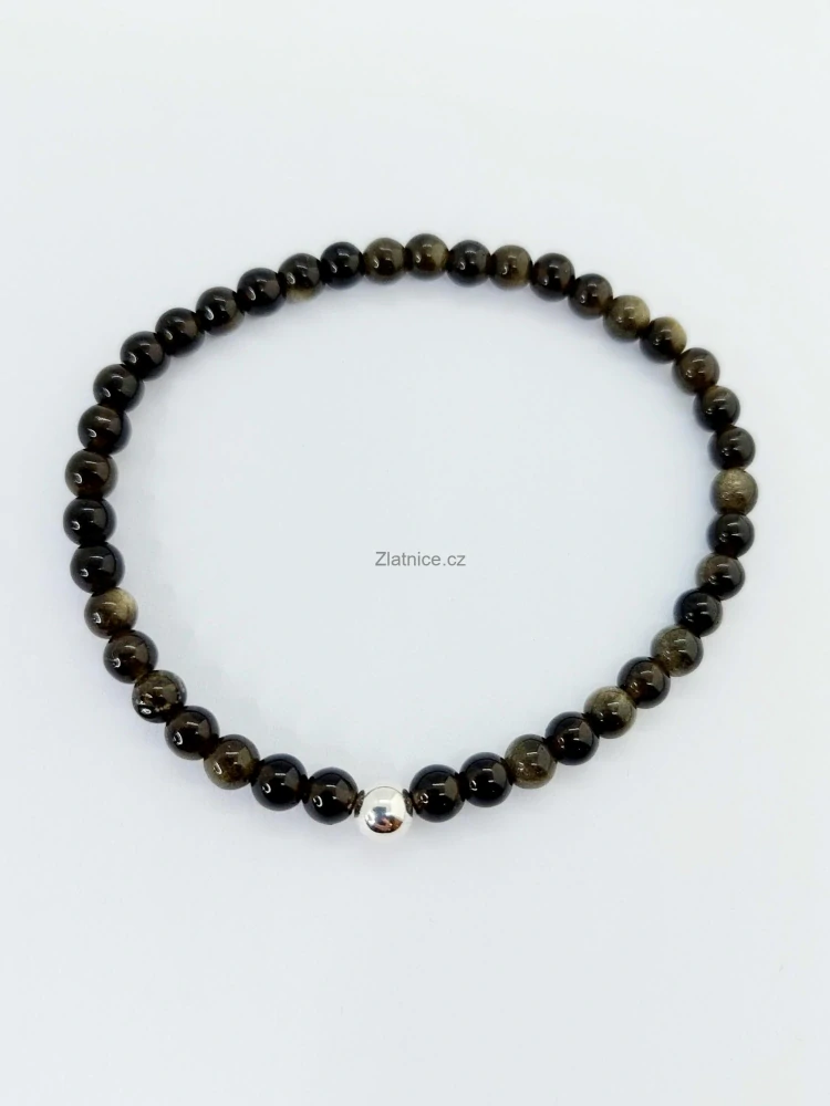 Náramek ZOI zlatý obsidián, stříbro 925