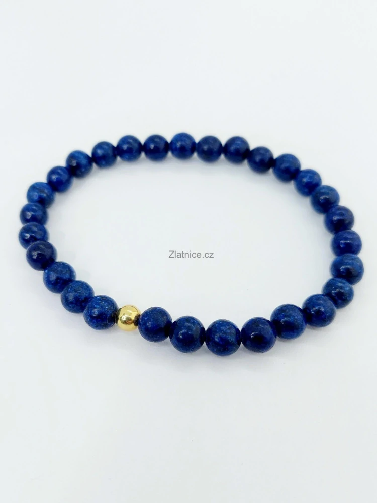 Náramek DENIS lápis lazuli a pozlacené stříbro
