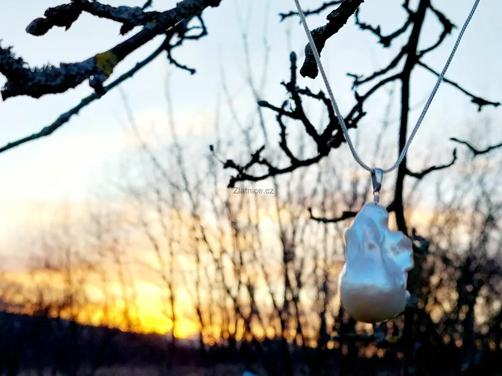 ROJA Unikátní perla na řetízku - stříbro