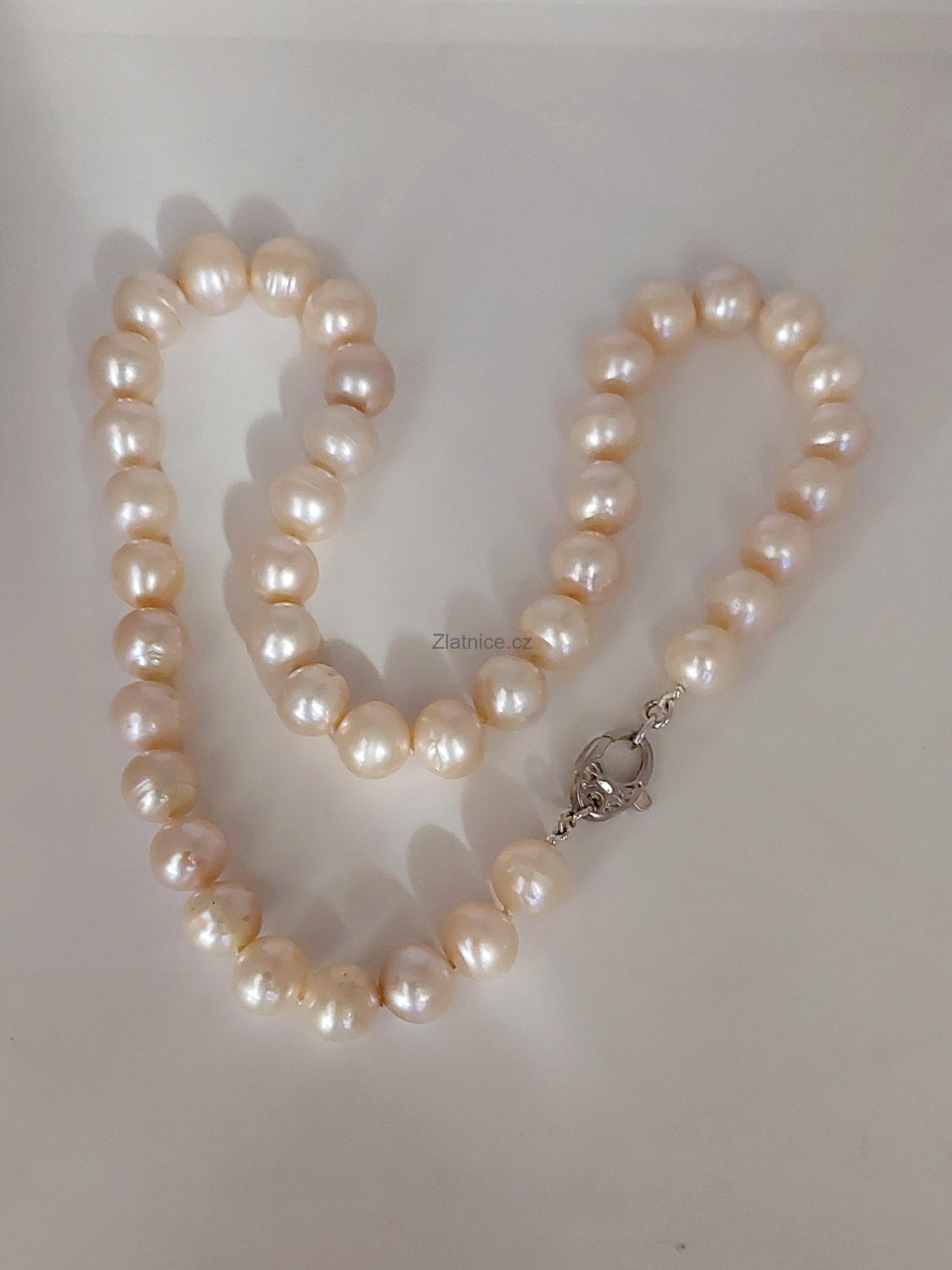 "COCO" náhrdelník sladkovodní pudrové perly, Ag