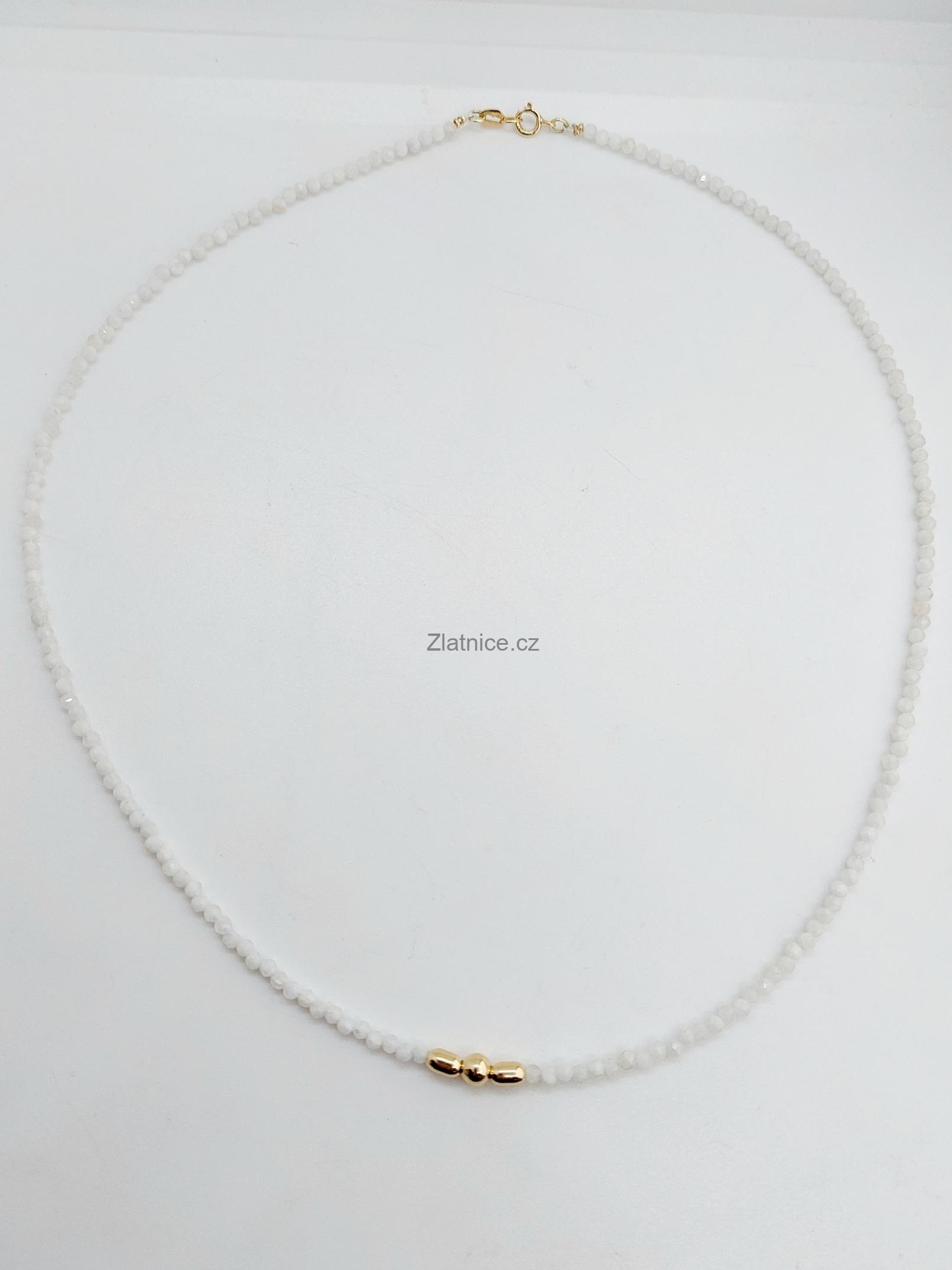 "MOON" náhrdelník s měsíčním kamenem ve zlatě 14Kt