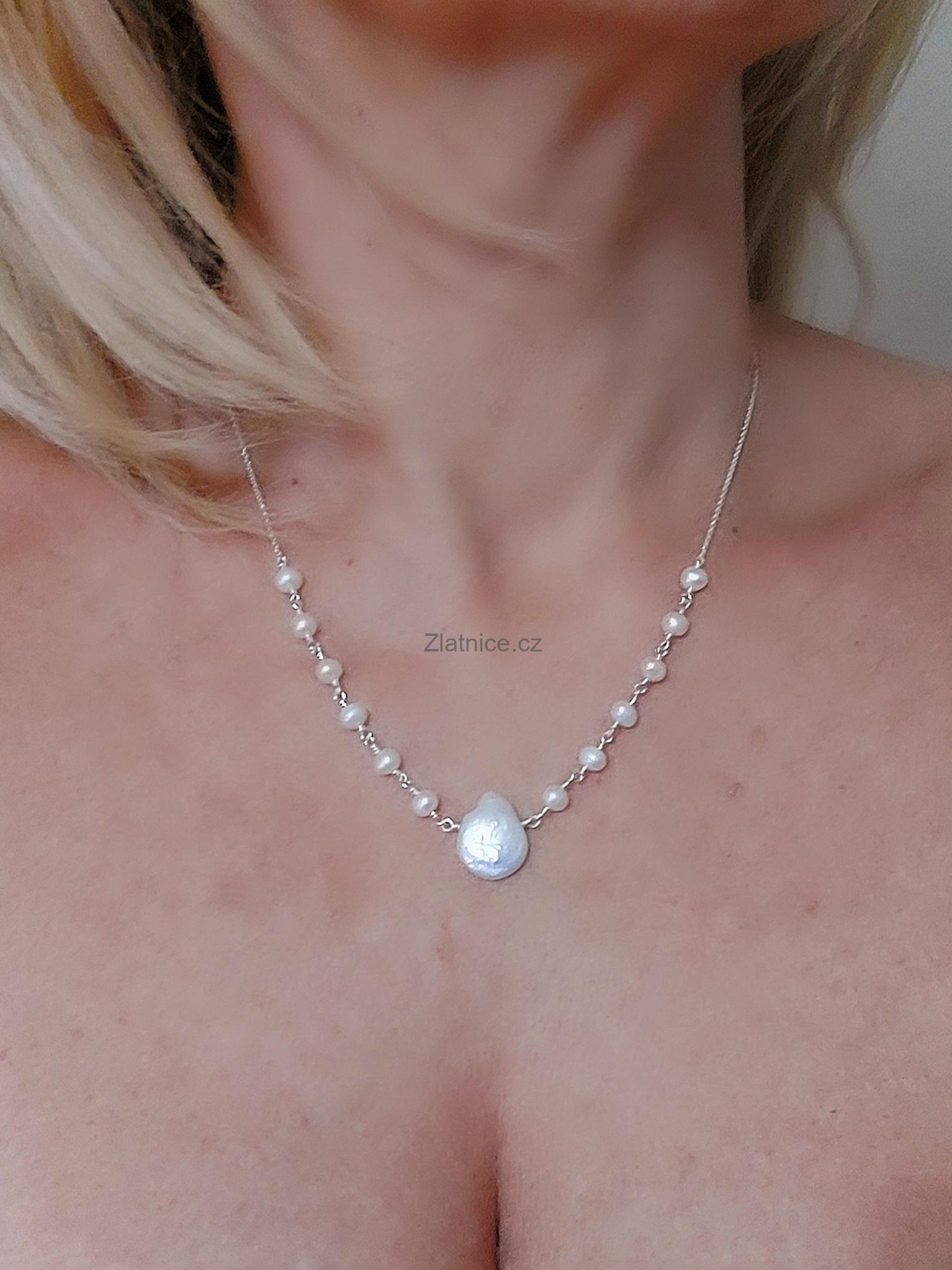 ROSSA - náhrdelník sladkovodní perly, Ag