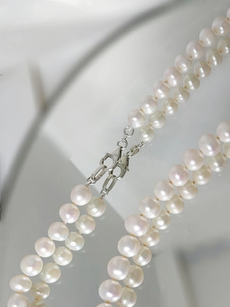 Sladkovodní bílé perly AAA - náhrdelník, stříbro 925/1000