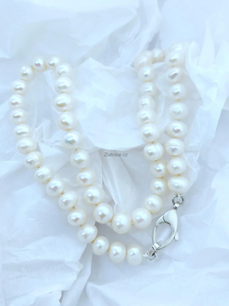 Perlový náhrdelník stříbro 925