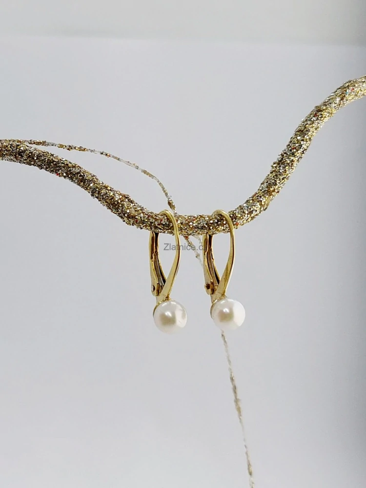 Náušnice "EV" se slad.výběrovými perlami AAA, Ag