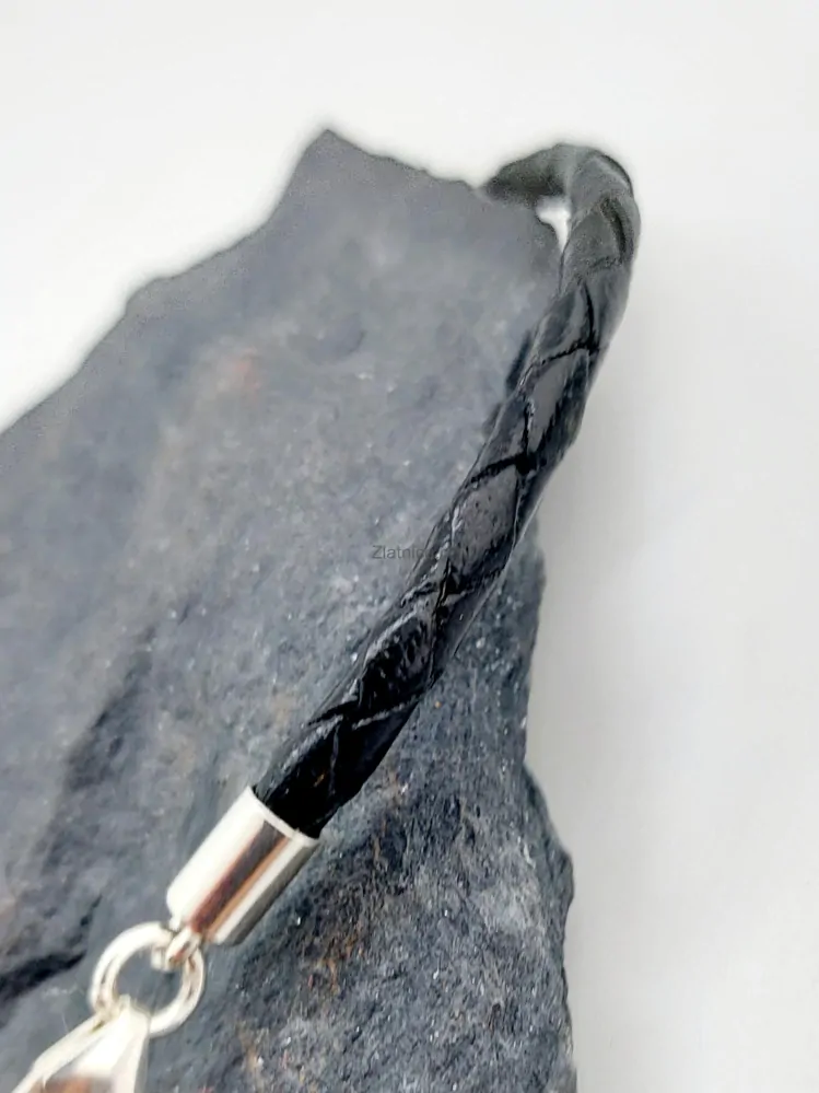 Pánský kožený náramek Ag 0,35mm