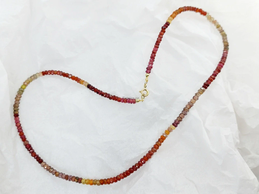 Náhrdelník "SEN" Tundru safíry AAA+ ve žlutém zlatě 14Kt 