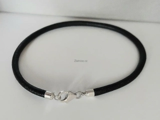 Pánský kožený náramek 0,4mm, Ag 25,5 cm