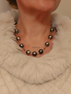 "LADY" mořské barokní tahitské perly, 14Kt zlato