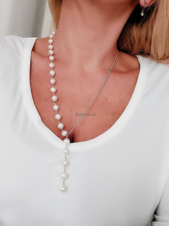 "BIBI" ART náhrdelník perly, Ag