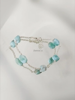 "KAN" Originální náramek pravý larimar, Ag