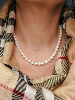 Sladkovodní bílé perly AAA - náhrdelník, stříbro 925/1000