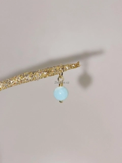 "MUI" něžný přívěsek, pravý larimar, zlato 14Kt