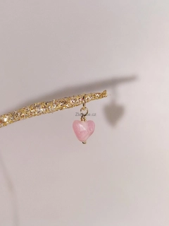 "Pink love" Přívěsek růžový turmalín, zlato 14Kt