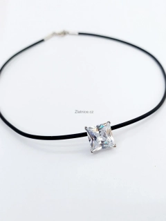 Náhrdelník model "KALA" zirkon, stříbro rhodiované