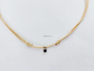 GODA náhrdelník s černým diamantem - bílé 14Kt Au