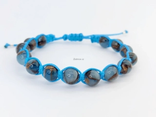 Náramek Shamballa JEANS jaspis Cloisonne Ag 925