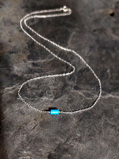 Minimalistický stříbrný náhrdelník ZEN s tyrkysem